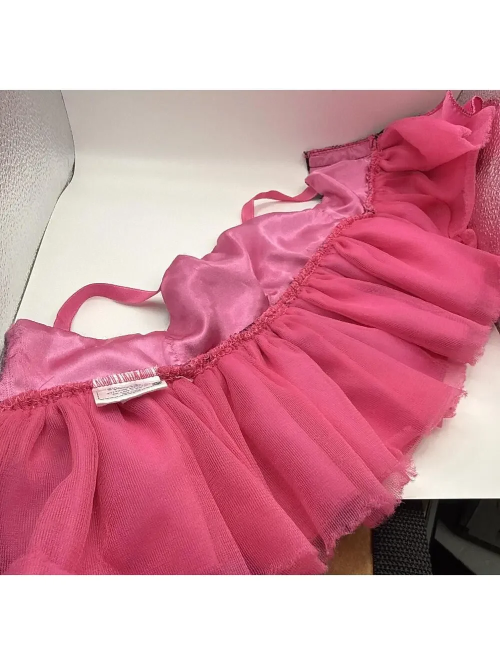 Build a Bear Hello Kitty Dress 35th Anniversary Colors Pink Black Satin Ruffle